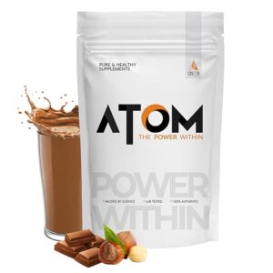 AS-IT-IS Nutrition ATOM Whey Protein 1kg | 27g protein | Isolate & Concentrate | Choco Hazel Fusion | USA Labdoor Certified | With Digestive Enzymes for better absorption