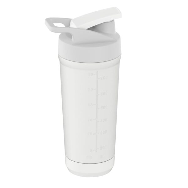 MuscleBlaze Steel Pro Shaker 700 ml with Steel Whisk, Leakproof Gym Shaker Bottle for Supplements, Pristine White - Image 2